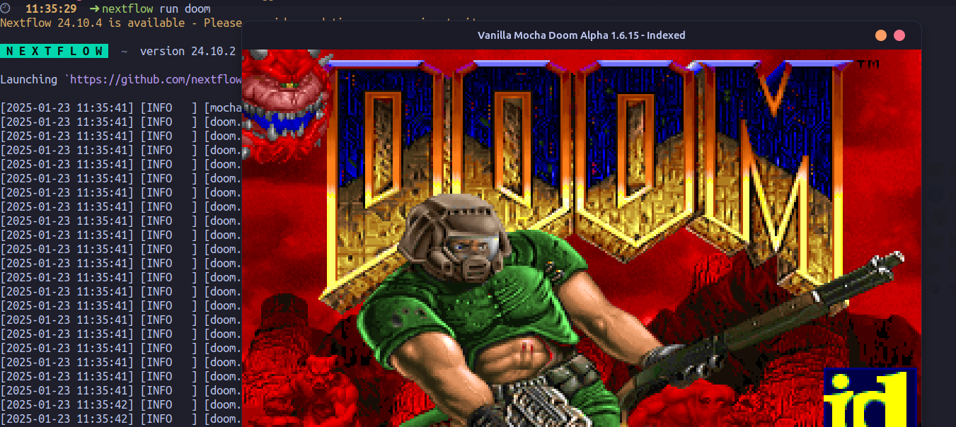 `nextflow run doom` screenshot